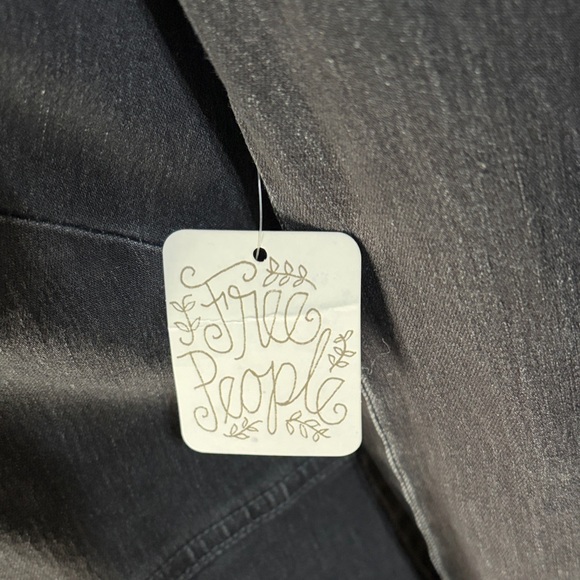 Free people black denim long sleeve dress with pockets size medium - Picture 9 of 12